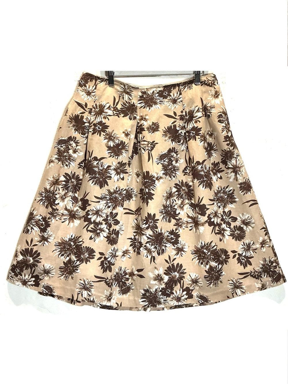 Jessica London Beige Floral A-Line Skirt size 14